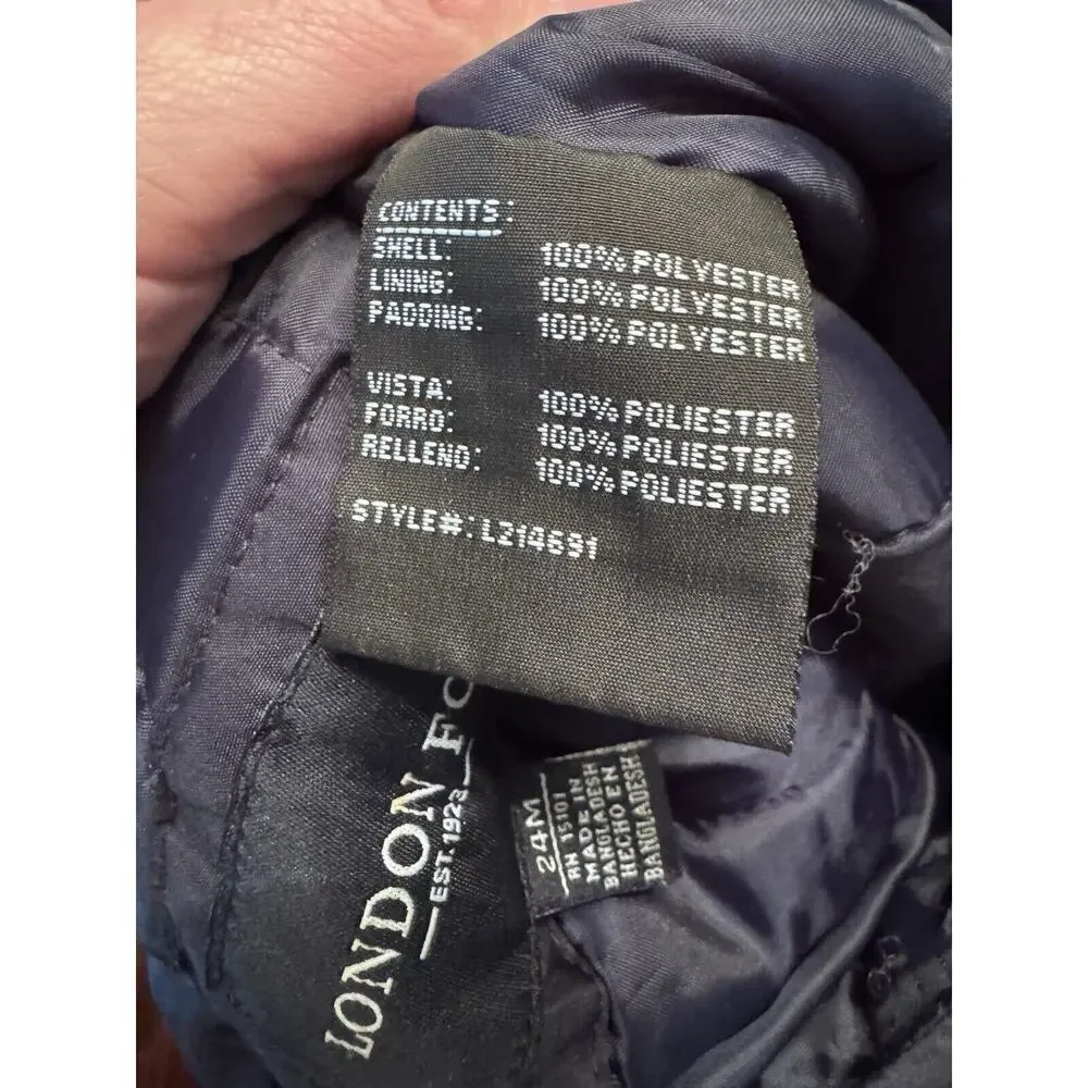 London Fog 24 Months Snow Bib Overalls Front Zip Insulated Ski Pant Navy Blue